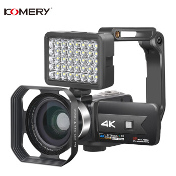 komery全新K1数码摄像机4K高清专业摄像拍照WiFi无线家用旅行VLOG快手直播触摸屏短视频K1灰色	
